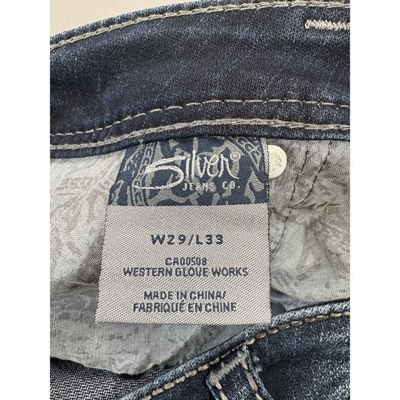 Silver Jeans Tuesday 16 1/2" Woman's Size 29/33 Bootcut Dark Wash Denim Y2K - Picture 7 of 9
